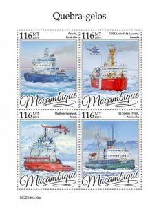 Mozambique 2019 MNH Ships Stamps Icebreakers Polaris SS Stettin Nautical 4v M/S