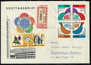 DDR 1962,Sc.#620a + B91a used on registered cover