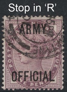 GB Officials 1882 1d lilac Army Official sgO43 fine used cds variety stop