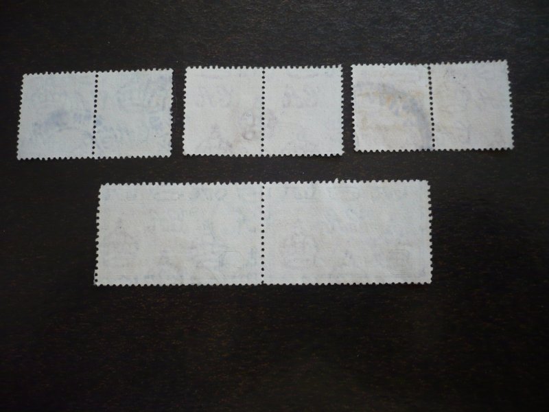Stamps - Jamaica - Scott# 116-118,122 - Used Part Set of Horizontal Pairs