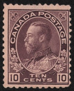 Canada Scott 116 Mint HR OG  10 cent plum Lot UCX014 bhmstamps