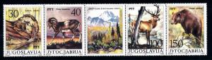 [41268] Yugoslavia 1987 Wild Animals Mammals Otter Deer Bear MNH