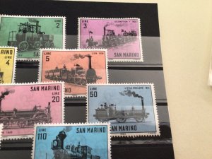 San Marino Locomotives mint never hinged stamps  A11133