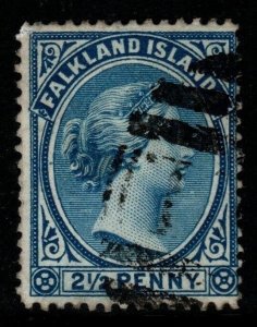 FALKLAND ISLANDS SG29 1894 2½d PRUSSIAN BLUE WITH BRANDON CERTIFICATE USED