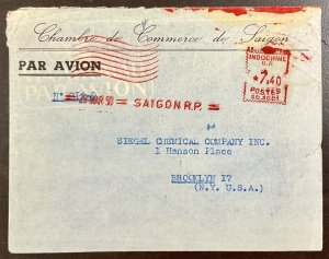 Metered  1950 Saigon, Indochina to Brooklyn, NY Cover