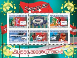 Guinea 2008 MNH - Turkish football players, Swiss air aircraft. Mi 5421-5425