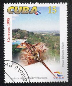 CUBA Sc# 3956   WORLD TOURISM DAY beaches reptile 15c   1998 used cto