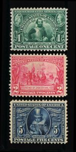 AFFORDABLE GENUINE SCOTT #328 329 330 OG H COMPLETE SET JAMESTOWN EXPO #12089