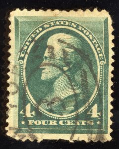 US Scott 211 Used 4c blue green Andrew Jackson Lot T977 bhmstamps