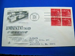 U.S. AIR MAIL COVERS - LOT OF 10 FDCs