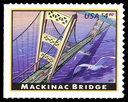 US Sc 4438 VF/MNH - 2010 $4.90 - Mackinac Bridge - P.O. Fresh