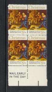 #1444 Mail Early MNH Block of 4