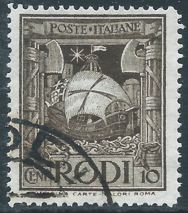 Italy - Rhodes, Sc #16, 10c Used