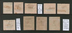 Malaya S. Setts. Labuan 1899 SG 102-103,104a,105-110 set of 9 MH