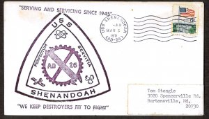 U.S.A. Postal History - USS Shenandoah AD-26 (1971) Cover