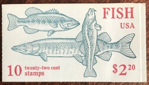 US #BK154 (1) (2209a) MNH 2 Booklet Panes of 5 Fish SCV $10.00 L37