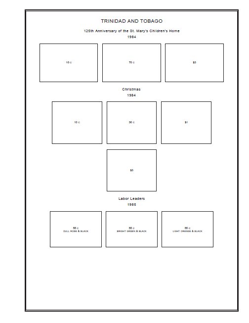 TRINIDAD AND TOBAGO STAMP ALBUM PAGES 1913-2010 (147 PDF digital pages)