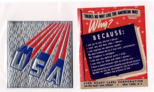 USA Propaganda Stamps - There's No Way Like the American Way & USA - MNH