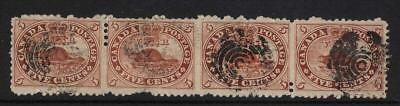 Canada #15iii VF Used Strip Of Four