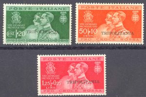 Tripolitania Sc# 35-37 MH 1930 Royal Wedding Issue