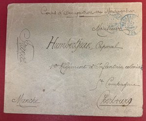 Madagascar, 1901, Stampless Military Cover, Corps d' Occupation de Madagascar