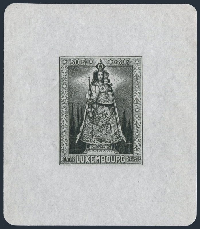 Luxembourg B126, MNH. Michel 387 Bl.4. Our Lady of Luxembourg, 1945. 