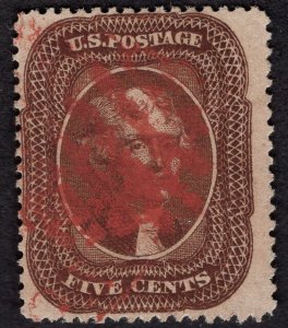 US #30A Fine-Very Fine. Bold grid cancellation.