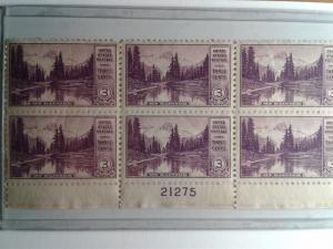 SCOTT # 742 PLATE BLOCK OF 6 GEM MINT NEVER HINGED !! AMAZING !!!