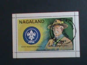 ​NAGALAND-1971 WORLD SCOUT DAY-LORD BADEN POWELL  -IMPERF :CTO S/S SHEET-VF