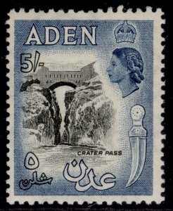 ADEN QEII SG68, 5s black & deep dull blue, LH MINT. Cat £18.