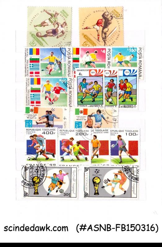FOOTBALL / SOCCER STAMPS COLLECTION (110V) DIFFERENT COUNTRIES IN STOCK BOOK