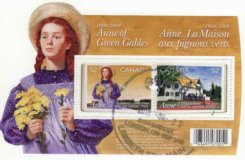 Canada 2008 Anne of Green Gables Souvenir Sheet Used, #2276