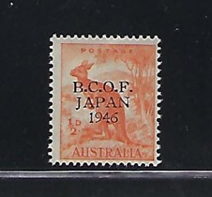 AUSTRALIA SCOTT #M1- 1946-47 B.C.O.F. 1/2 P (ORANGE)- MINT NH