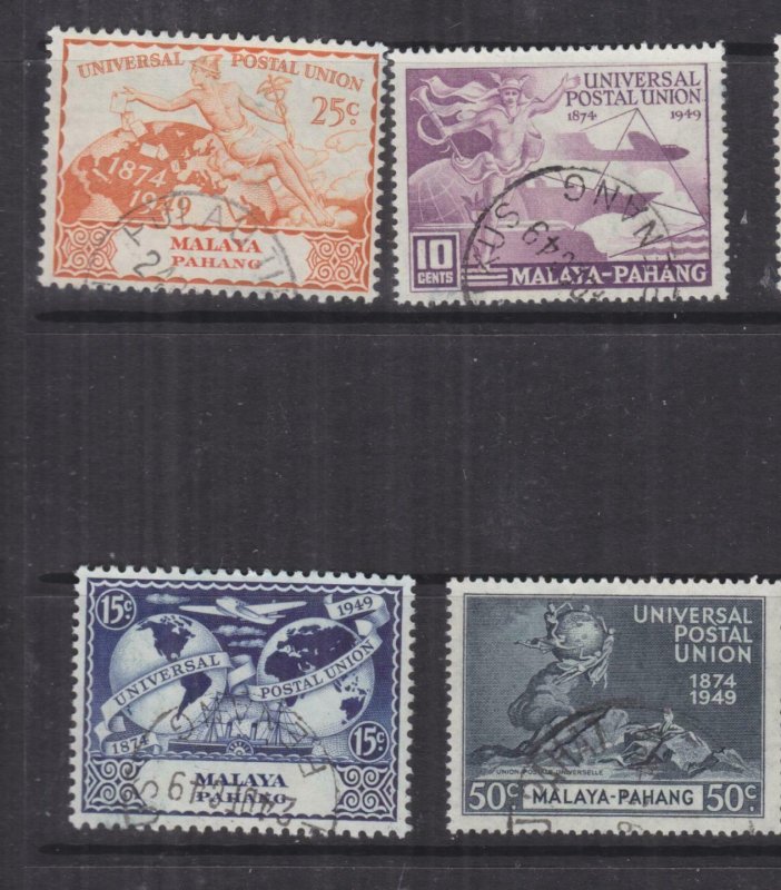 PAHANG, MALAYA, 1949 UPU set of 4, used.