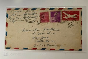 US LETTER FROM SAN FRANCISCO CALIF TO SAN JOSE COSTA RICA , VIA AIRMAIL, 1947, 