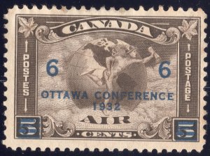 1932 unused Canada Airmail 6c overprinted on 5c SC#C4