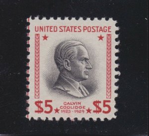 US 834 $5 Coolidge Mint VF-XF OG NH SCV $85 (004)