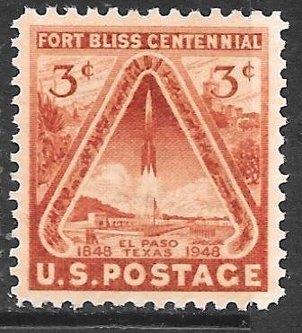 USA 976: 3c Fort Bliss, El Paso, Texas and Rocket Firing, MNH, VF