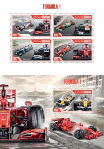 Formula 1 Sports Auto Racing Cars Motor Vehicles Autos Maldives MNH stamp set