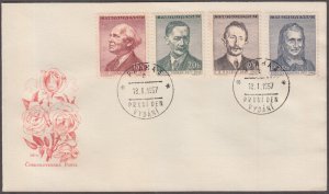 CZECHOSLOVAKIA Sc # 781-4 FDC with 4 STAMP SET of FAMOUS CZECHS