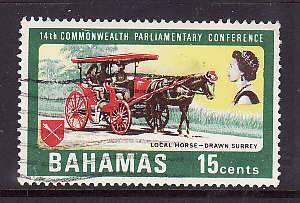 Bahamas-Sc#283- id7-used 15c Horse-drawn Surrey-1968-