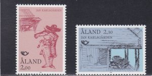 Aland # 73-74, Paintings - Fiddler, Boat Shed, Mint NH, 1/2 Cat.