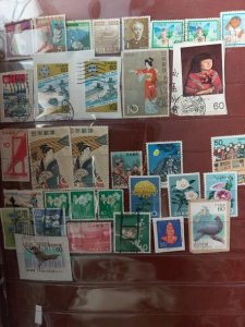 Japan Off Paper Lot of 295 Early Used Stamps Pairs/Blocks mint condition