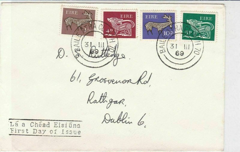 Ireland 1969 Baile Atha Cliath Cancels Multi Animal Shapes Stamps Cover Rf 34785