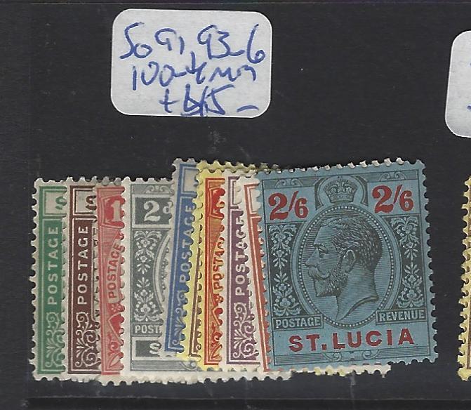 ST LUCIA   (P3006B)  KGV   SG91, 93-96, 100-4   MOG