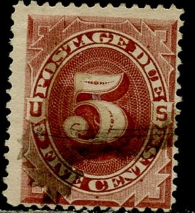 US Sc#J18 1884 5c Red Brown Postage Due Just Fine Centered Used