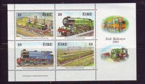 Ireland Sc 584a 1984 Railways Anniversary stamp sheet mint NH