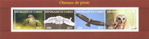 Birds of Prey on Stamps 2017 MNH Owls Snowy Owl Raptors 4v M/S I