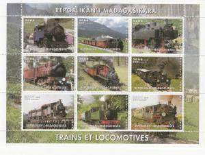 MADAGASKAR  SHEET LOCOMOTIVES TRAINS