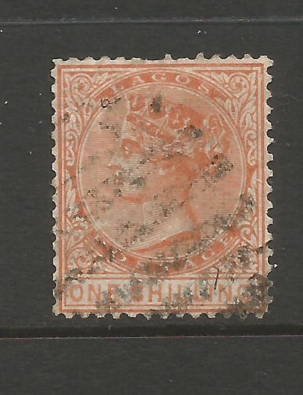 LAGOS  1876-79  1/-   QV  FU  P14  SG 16    